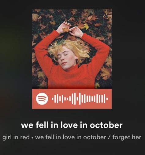 October Song, Spotify Codes, Musica Spotify, Music Poster Ideas, Girl In Red, Music Collage, Music Poster Design, Creative Diy Gifts, Music Recommendations