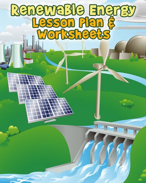 Learn about renewable energy sources with these worksheets and lesson plan for 3rd, 4th or 5th grade. Types Of Renewable Energy, Renewable Energy Projects, Energy Activities, Nuclear Energy, Energy Resources, Renewable Sources Of Energy, Energy Projects, Wind Energy, Energy Technology