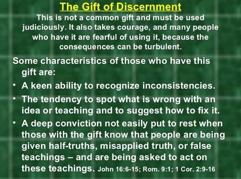 The gift of discernment was given to me by the Holy Spirit when I was younger. I wonder how closely related this gift is to being #infj as well. Discernment Quotes, Gift Of Discernment, Prayer For Discernment, Spirit Of Discernment, Spiritual Discernment, Gifts Of The Spirit, Study Scripture, Scripture Study, Bible Knowledge