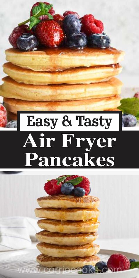 Cook In Air Fryer, Air Fryer Pancake Bites, Air Fried Breakfast, Air Fryer Recipes For Breakfast, Air Fryer Breakfasts, Breakfast In Airfryer, Brunch Air Fryer, Air Fry Pancakes, Air Fried Pancakes