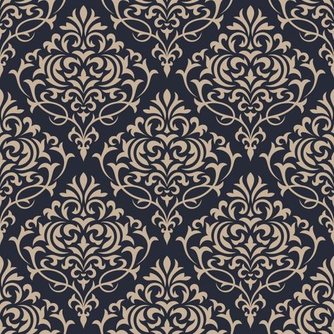 Damask seamless pattern. classical luxur... | Premium Vector #Freepik #vector #pattern #vintage #floral #retro Ornament Wallpaper, Arty Ideas, Flower Background Design, Baroque Ornament, Arabesque Pattern, Watercolor Floral Pattern, Golden Pattern, Print Design Pattern, Fabric Prints