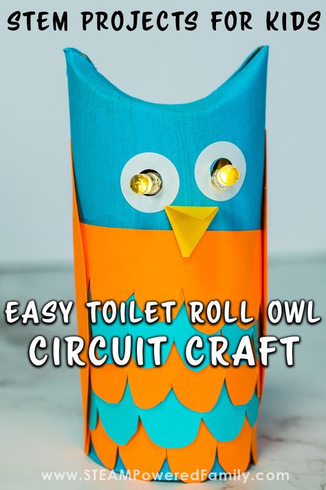 Electric Circuits For Kids, Circuits For Kids, Simple Electric Circuit, Squishy Circuits, Electrical Engineering Projects, Owl Craft, Paper Circuits, Circuit Crafts, Toilet Roll Craft