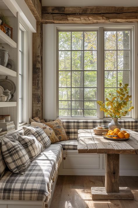 40+ Farmhouse Breakfast Nook Ideas for Cozy Mornings Breakfast Nook Furniture, Farmhouse Breakfast Nook, Farmhouse Breakfast, Breakfast Nook Ideas, Nook Ideas, Cozy Mornings, Rustic Farmhouse Kitchen, Shabby Chic Farmhouse, Kitchen Nook