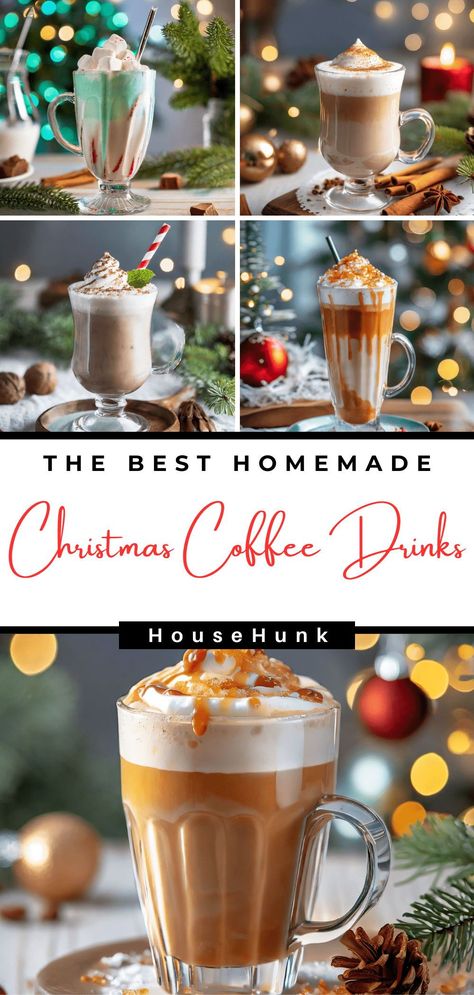 Peppermint Coffee Drinks, Christmas Coffee Cocktail, Christmas Iced Coffee Recipes, Christmas Coffee Drinks Recipes, Christmas Latte Ideas, Christmas Coffee Syrup, Christmas Coffee Flavors, Christmas Coffee Punch, Christmas Drinks Coffee