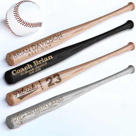 PRICES MAY VARY. Personalized Mini Baseball Bats- Our personalized mini baseball bats are engraved with precision on a premium, top quality Maple wood. These personalized Mini Bats are also excellent gifts for Fathers Day, or your Coach Celebrate your Fathers Day, or Coach, with a personalized Mini Bat. Our personalized Mini Baseball Bats are made in the USA. These 18″ inch Mini Bats make the perfect gift for Dads, Coaches, Groomsmen, a Best Man, Ring Bearers, teams, or trophies. Each bat is han Personalized Softball Gifts, Personalized Coach Gifts, Team Mom Baseball, Baseball Team Gift, Tee Ball, Softball Gifts, Softball Bat, Team Coaching, Team Mom