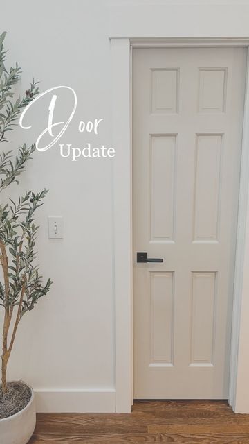 Door Moldings And Trim Modern, Faux Wood Interior Door, Update Door Trim, Trim And Doors Different Colors, Adding Trim To Doors, Trim And Door Colors Interior, Wood Windows White Trim, Door Trim Styles, Modern Door Casing