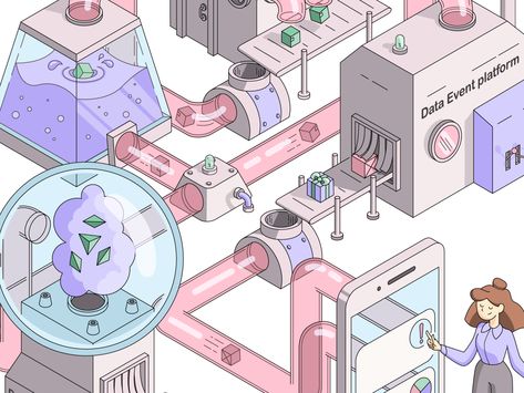 Factory Illustration Design, Factory Sketch, Persona Illustration, Factory Drawing, Lab Illustration, Map Reference, Factory Illustration, Robot Factory, Project Brief