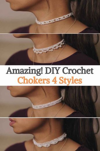 Crochet Neck Choker, Choker Patterns Crochet, How To Crochet Necklace, Choker Necklace Crochet, Crochet Choker Tutorial, Crocheted Jewelry Patterns Free, Crochet Choker Necklace Free Pattern, Crochet Jewelry Patterns Free Chain Necklaces, Crocheted Chokers Free Pattern