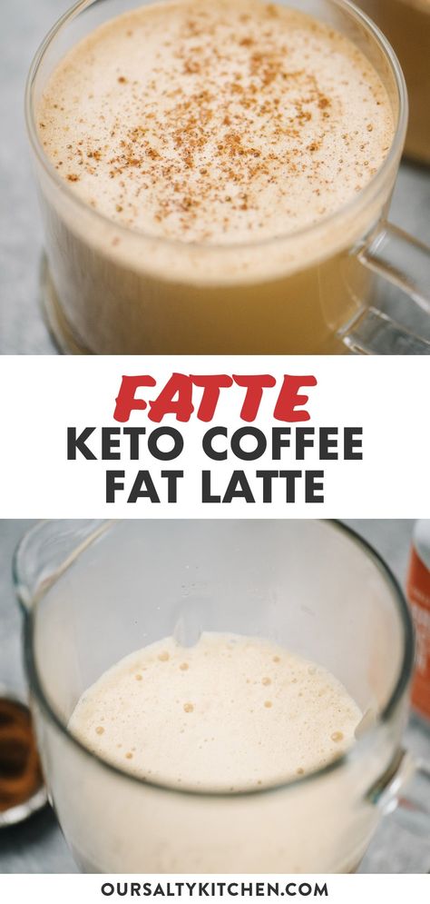 Say goodbye to oil slicked bulletproof coffee! Our Fatte (fat latte) swaps heavy cream for butter to create a high fat low carb keto coffee with delicious flavor and texture. Balance macros, maintain ketosis, and get a massive energy boost first thing in the morning with our foamy and deliciously drinkable keto fat latte. #keto #highfatlowcarb #ketocoffee Keto Pumpkin Latte, Coffee With Heavy Cream, Recipe With Heavy Cream, Pumpkin Latte Recipe, Low Carb Coffee, Keto Coffee Creamer, Keto Coffee Recipe, Homemade Pumpkin Spice Latte, Pumpkin Spiced Latte Recipe