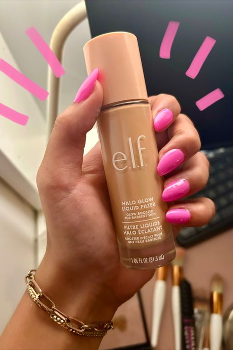 Not Cakey Makeup, Elf Halo Glow, Elf Foundation, Halo Glow Liquid Filter, Best Cheap Makeup, Cakey Makeup, Elf Products, Halo Glow, Light Foundation