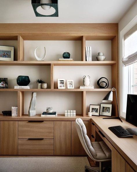 Get Inspired: Cozy Home Office Ideas You'll Love - Curbly Home Office Makeover, Office Built Ins, Modern Home Offices, Cozy Home Office, Small Home Offices, Guest Room Office, Home Office Ideas, Office Makeover, Mudroom Bench