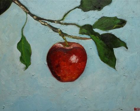 ... Oil Painting Apple, Apple Paintings, Apple Tree Art, Apple Tree Painting, Apple Oil Painting, Red Apple Art, Poem Painting, Painting Apple, Painted Apple