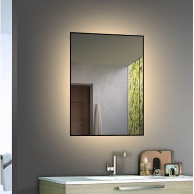 Back Lit Vanity Mirror, Dressing Mirrors, Mirrors Ideas, Lit Mirror, Led Mirrors, Lighted Vanity, Black Mirror Frame, Vanity Wall Mirror, Bathroom Mirror Lights