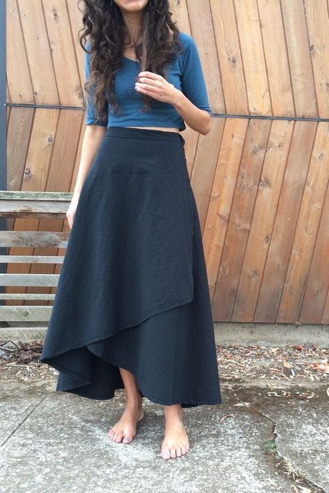 cd0dce8fca267bf1fb86cf43e18d5598desc43818602ri Tulip Wrap Skirt, Wrap Skirt Outfit, Tulip Wrap, Linen Dress Pattern, Wrap Skirt Pattern, Long Wrap Skirt, Skirt Inspiration, Linen Skirt, Outfits Winter