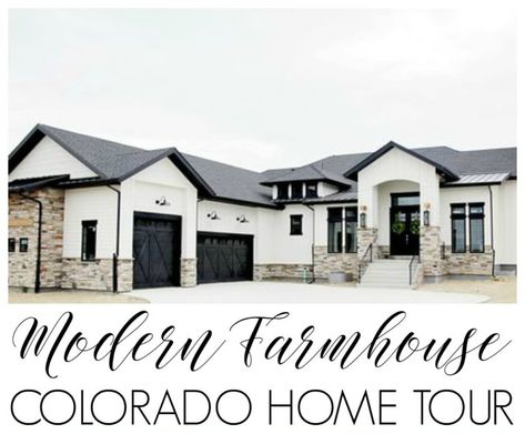 Custom Built Modern Farmhouse Home Tour with Household No 6 White Siding, Rustic House Plans, Modern Farmhouse Home, Urban Farmhouse, Modern Farmhouse Exterior, Casa Exterior, Farmhouse House, Plans Modern, Colorado Homes