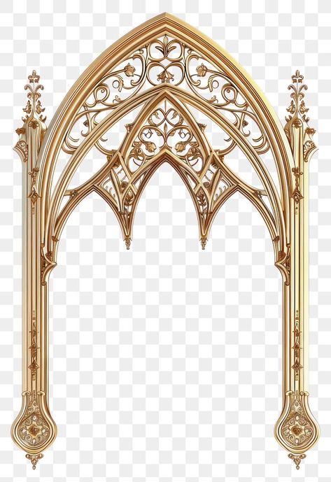 Art Nouveau Gothic, Rentry Recourses, Nouveau Aesthetic, Arch Illustration, Aesthetic Pngs, Gothic Frame, Arch Art, Gothic Arch, Gothic Elements