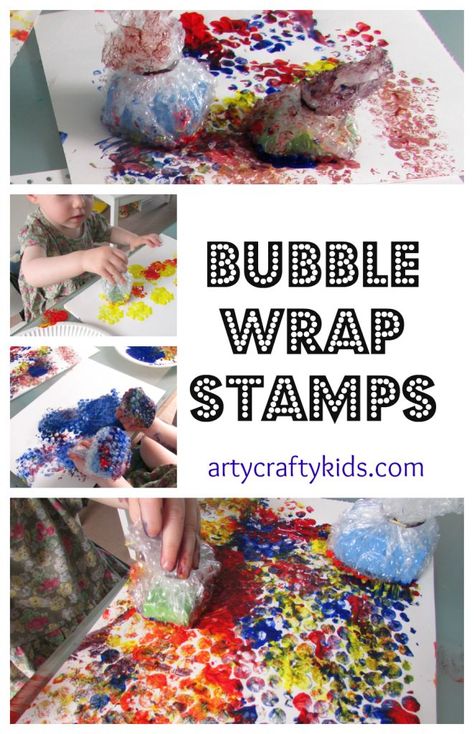 Bubble Wrap Stamping, Creative Art Activities For Preschoolers, Infants Activities, Afterschool Crafts, Art Activities For Preschoolers, Bubble Wrap Crafts, Object Painting, Bubble Wrap Art, Creative Art Activities