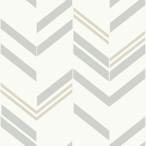 RoomMates 28.18 sq. ft. Grey Chevron Stripe Peel and Stick Wallpaper Peelable Wallpaper, Temporary Decorating, Chevron Wallpaper, Monochrome Wall, Trellis Pattern, Grey Chevron, Peel Stick Wallpaper, Chevron Stripe, Grey Wallpaper