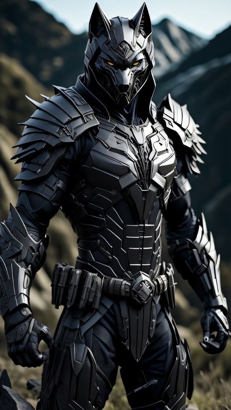 Futuristic Armor Suit, New Superhero Concept Art, Wolf Superhero Suit, Modern Armor Concept, Wolf Armor Art, Sci Fi Armor Concept Art, Wolf Armor Character Design, Combat Outfit Character Design, Sci Fi Armor Suits