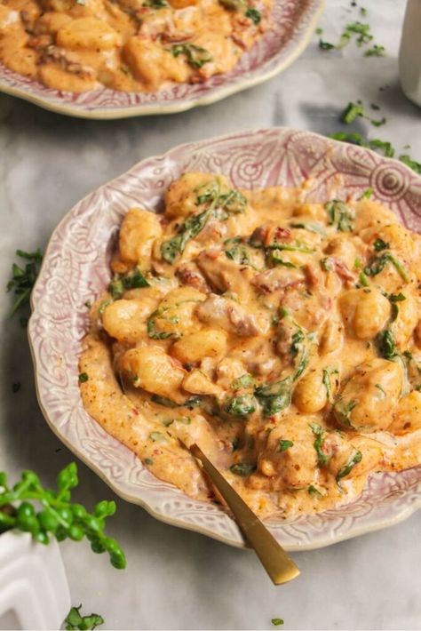 One Pan Creamy 'Marry Me' Chicken Gnocchi - Dished by Kate Charred Chicken, Orzo Dishes, Gnocchi Dishes, Simple Family Meals, Marry Me Chicken, Chicken Gnocchi, Chicken Recipies, Chicken Orzo, Chilli Chicken