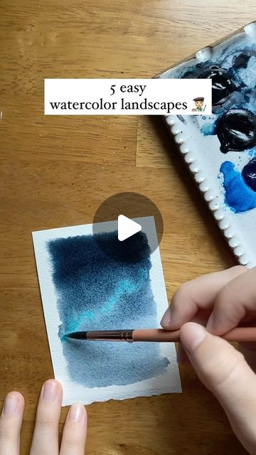 Kolbie Blume | Watercolor + Creative Practice on Instagram: "I promise you can paint these! 🧑🏼‍🎨  Start small. Start easy. Show yourself that, actually, you can do this. 👍🏻  Then, you can start wandering further and with more courage than you could ever imagine 😘  #watercolorforbeginners #watercolortutorials #watercolorlandscapepainting #watercolorlandscapes" Quick Watercolour Ideas, Water Colour Painting Easy Landscape, Small Watercolour Painting Ideas, Small Watercolor Landscapes, Easy Watercolor Paintings Landscapes, Small Watercolor Paintings Easy, Aquarelle Painting Easy, Easy Watercolours For Beginners, Water Colour Painting Watercolour