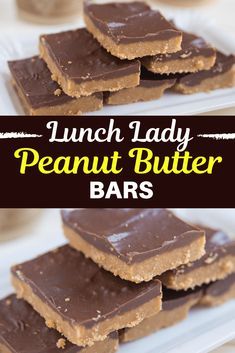 Lunch Lady Peanut Butter Bars, Peanut Bars, Lunch Lady Brownies, 90s School, Candy Homemade, Cookie Brownies, Recipe For Lunch, Peanut Butter Squares, Peanut Butter Bars Recipe