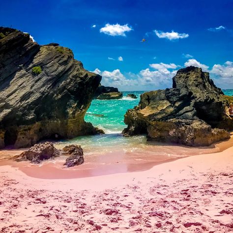 Pink like cotton candy & just as sweet! Check out Bermuda's Pink Sand Beaches.