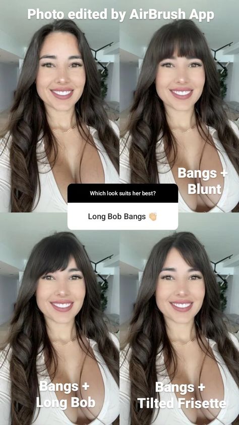 Bangs Inspiration, Long Bob With Bangs, Pageant Hair, Bob With Bangs, Hair Down, Long Bob, Long Hair, Bangs, Photo Editing