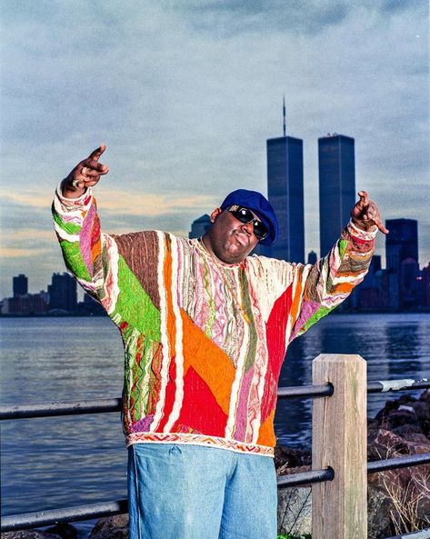 Biggie Smalls Art, Black Timbs, 90s Rappers Aesthetic, 90s Rappers, Coogi Sweater, 90s Hip Hop Fashion, Real Hip Hop, Biggie Smalls, Notorious Big