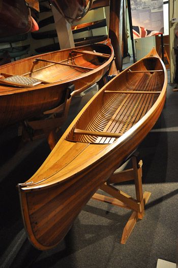 Canadian Canoe, Canoe Plans, Wood Kayak, Cedar Strip Canoe, Wooden Kayak, Museum History, Wood Canoe, Canoe Building, Wooden Canoe