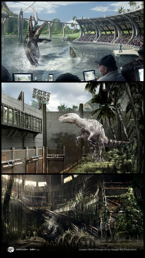 Check out 'Jurassic World' concept art by Gadget-Bot Productions! http://conceptartworld.com/?p=40141 Jurassic World Concept Art, Jurassic Park Concept Art, Jurassic World Cast, Jurassic Park Art, World Concept Art, Movie Concept Art, Jurrasic World, Jurassic Movies, Jurassic Park Series