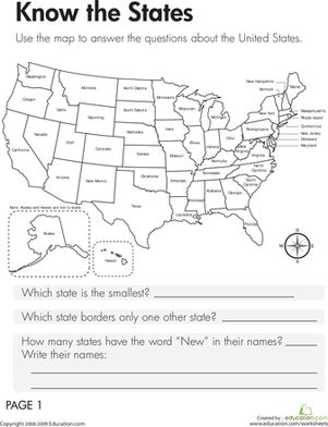 Third Grade Geography Worksheets: Geography: Know the States Worksheet Third Grade Geography, Homeschool Goals, Third Grade Worksheets, Summer Homework, Third Grade Social Studies, 5th Grade Worksheets, 3rd Grade Social Studies, Geography Worksheets, Homeschool Lessons