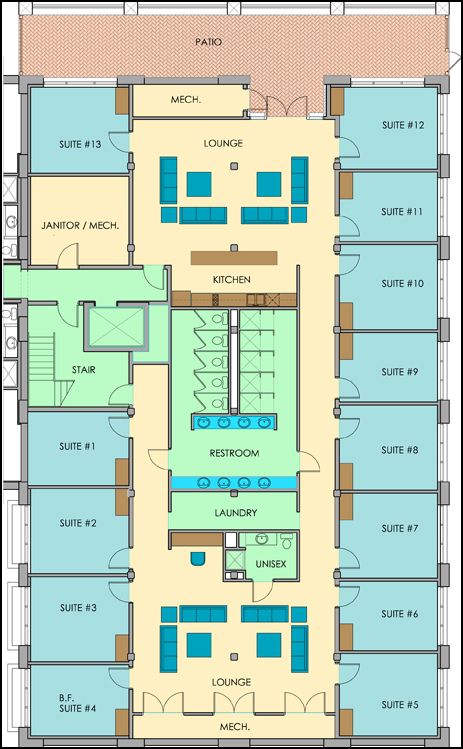 obviously not to this extent. like the idea Student Accomodation Floor Plan, Dorm Layout Ideas Floor Plans, Doorway Design Ideas, Student Housing Plan, Dormitory Floor Plan, Bunker Floor Plans, Dorm Floor Plan, Dormitory Plan, Dorm Planning