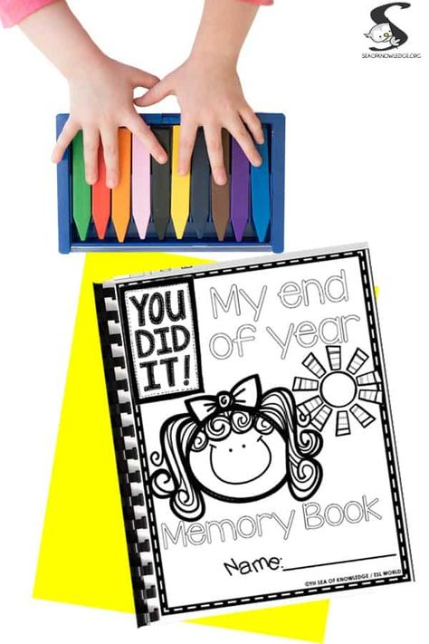 Keepsake End of Year Memory Book for Preschool and Kindergarten Tk Memory Book, Prek Memory Book Free Printable, End Of The Year Books For Preschoolers, Preschool Memory Book Ideas, Prek Memory Book, Kindergarten Memory Book, Toddler Memory Book, Preschool Memory Book, Memory Book Diy