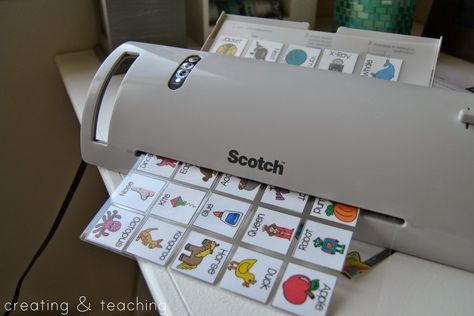 Home Laminating Trick ~ use a dab of glue on the backs of small items before laminating them to help keep them in place...PURE GENIUS!!!! Laminating Crafts, Home Day Care, Laminating Machine, Organizing Time Management, Classroom Strategies, Homeschool Crafts, First Day Of School Activities, Early Childhood Classrooms, Glue Stick