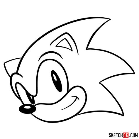 How to draw Sonic the Hedgehog's face - step 11 Sonic Birthday Cake, Draw Sonic, Sonic Drawing, How To Draw Sonic, Sonic Face, Hedgehog Drawing, Sonic Cake, Sonic Birthday Parties, Turkey Disguise