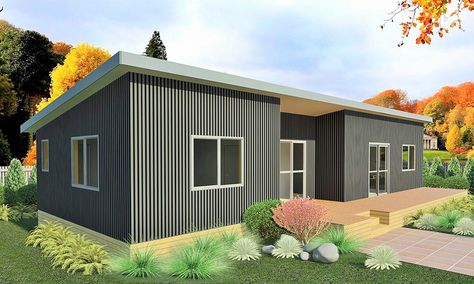 Tarras 2 bedroom house Small 4 Bedroom House, Small 4 Bedroom House Plans, Mabati House, 2 Room House Plan, Tiny House 2 Bedroom, Two Bedroom House Design, Craftsman Bungalow House Plans, Cladding Ideas, Prefabricated Homes