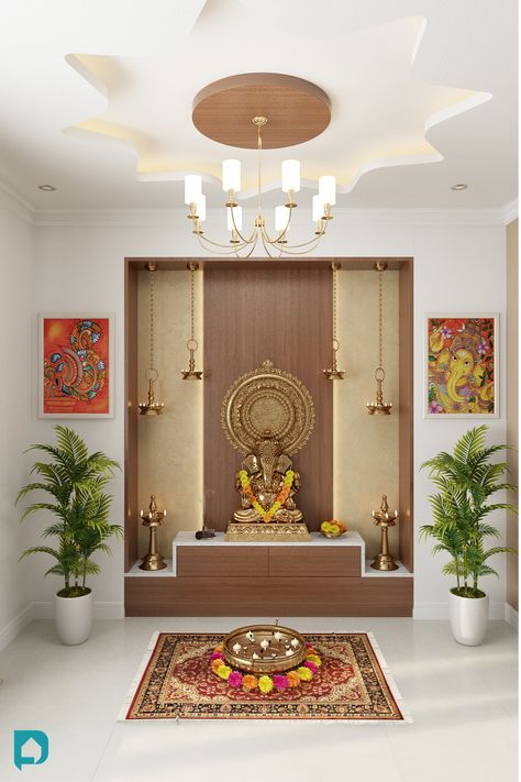 Pooja Room Decoration Ideas Small Pooja Room Ideas, Pooja Room Ideas Indian, Pooja Room Decoration, Indian Room, Indian Room Decor, Room Decoration Ideas, India Home Decor, Temple Design For Home, Ethnic Home Decor