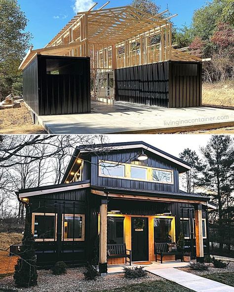 Container Conversions, Shipping Container Home Designs, Storage Container Homes, Container Cabin, Shipping Container House Plans, Container Buildings, Barndominium Ideas Interiors, Building A Container Home, Barndominium Ideas Floor Plans