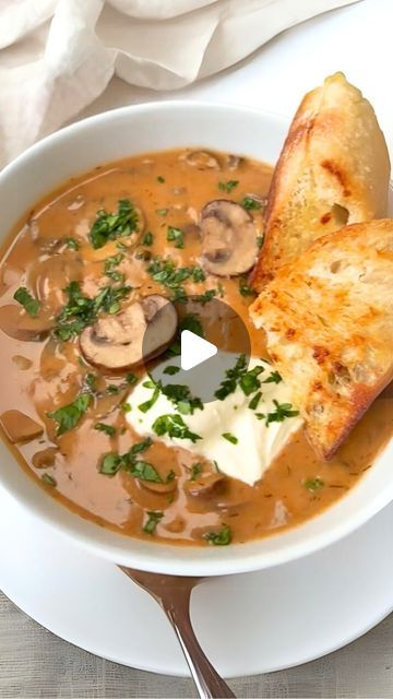 Mediterranean Diet Plan🇺🇲 on Instagram: "🫒🥘THE BEST Mushroom Soup 🥑🍋

🙏 Thank you: goodfooddiscoveries

🔥 Type "Yes" If you Want to Get More FREE Recipes from Me

👉 Follow my page @mediterraneandiet.weightloss to get Mediterranean diet recipes and tips for weight loss and a healthy lifestyle.

😍Ingredients 
4 tablespoons (55g) unsalted butter
1 large onion, finely chopped
2 cloves garlic, minced
1 pound (450g) chestnut or cremini mushrooms (or other variety you prefer), sliced
1 tablespoon dried dill weed
2 teaspoons paprika
Fresh thyme leaves from 3 sprigs (or 1 teaspoon dried thyme)
1 tablespoon soy sauce
½ lemon, juiced
3 cups (750ml) vegetable broth
1 cup (250ml) milk (or dairy-free alternative)
2 tablespoons all-purpose/plain flour
Salt and pepper to taste
½ cup (120g) sour Mushroom Soup Crockpot, Oyster Mushroom Soup, Kale And Bean Soup, Best Mushroom Soup, Autumn Meals, Dried Dill, Mediterranean Diet Plan, Dairy Free Alternatives, Oyster Mushroom