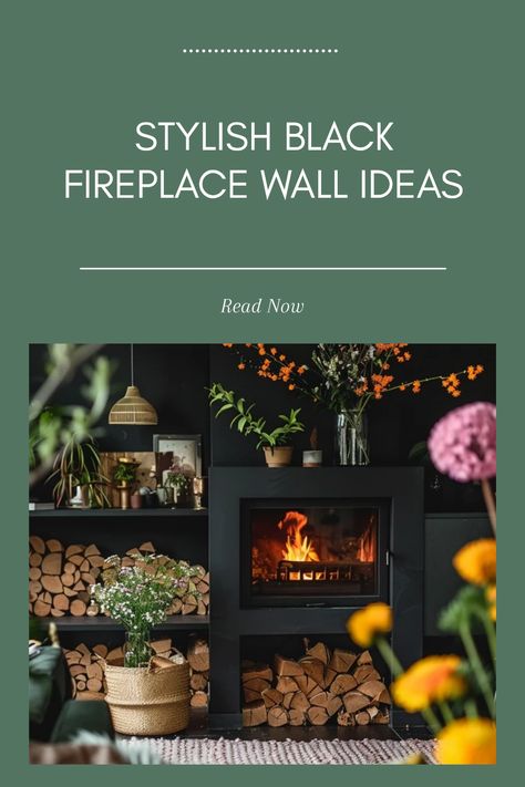 Transform your living space with these stylish black fireplace wall ideas that radiate warmth and sophistication. A striking black fireplace serves as an eye-catching centerpiece while enhancing the cozy atmosphere of your home. Explore chic design trends and layout options that provide a relaxing retreat. From modern finishes to rustic cabins with black accents, these inspiring ideas fit various styles. Add depth and character to your home with smart décor while making sublime use of your black fireplace feature in any room. Black Fireplace Wall Shelves, Black Fireplace Accent Wall, Black Fireplace Mantel Decor, Flat Fireplace Wall Ideas, Black Fireplace Mantel, Black Fireplace Wall, Black Fireplace Surround, Fireplace Wall Ideas, Fireplace Feature