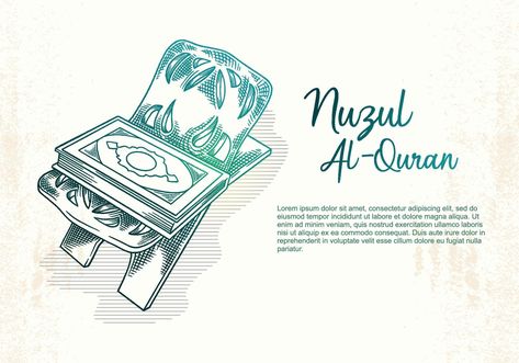 Nuzul Al-Qur'an greeting card Sura Nas, Nuzul Al Quran, Nuzul Quran, Graphic Designing, New Year Wishes, Quran, Vector Art, Greeting Card, Verses