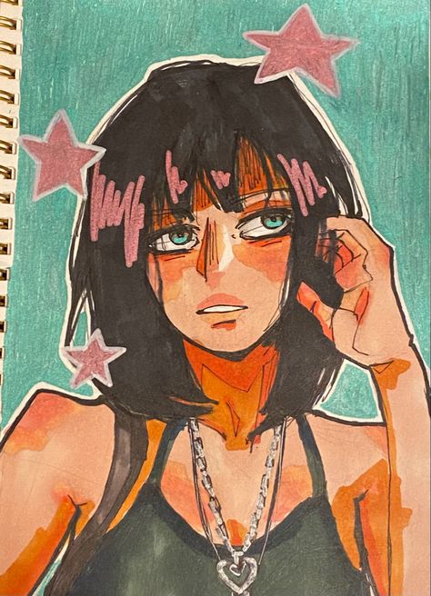 Markers Drawing Ideas, Firefly Art, Trash Art, Girl Portrait, Draw Art, Arte Sketchbook, Sketch Inspiration, Marker Art, Sketchbook Art Inspiration