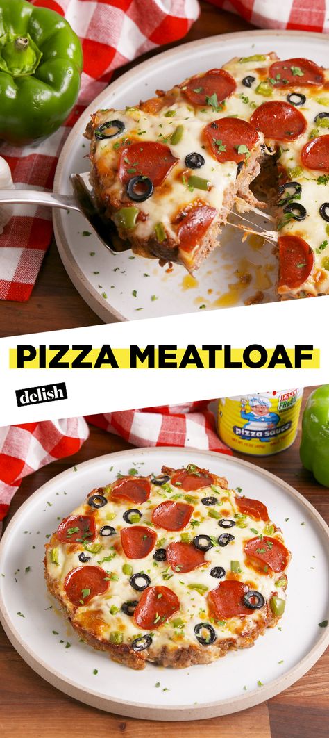 Pepperoni Pizza Meatloaf, Meatloaf Pizza Recipe, Pizza Meatloaf Recipe, Pizza Meatloaf, Veggies Dinner, Meatloaf Recipes Healthy, Baked Meatloaf, Food Hamburger, Cheese Mozzarella