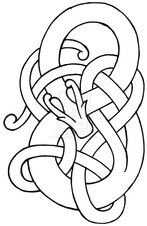 Norse dragon pattern - I want to turn this into a snake that turns into a vine.  This is the one, maybe. Runestone Art, Nordic Knotwork, Arte Viking, Viking Embroidery, Art Viking, Viking Pattern, Symbole Viking, Norse Symbols, Viking Designs