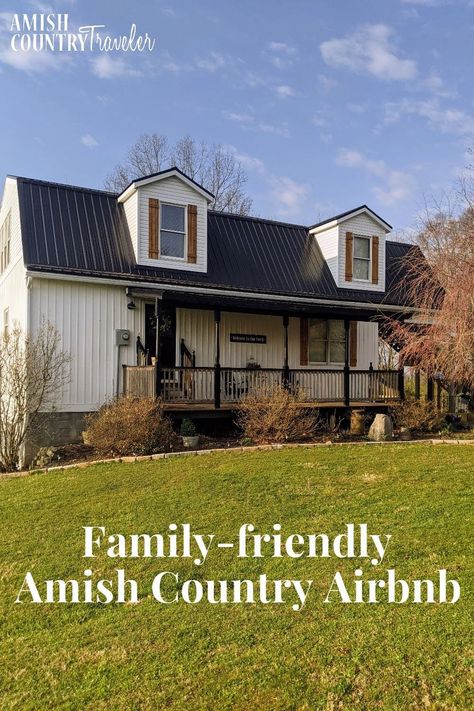 Family-friendly Amish Country Airbnb - best cabin in Holmes County, Ohio for families. Places to stay in Amish Country, Ohio. Places to stay in Ohio. Country Airbnb, Amish Country Ohio, Holmes County Ohio, Amish Farm, Family Friendly Hotels, Fire Pit Area, Walnut Creek, Family Friendly Activities, Amish Country