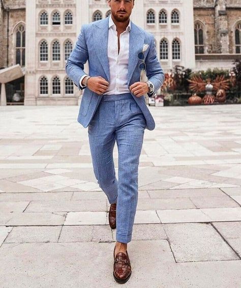 Men Linen Suits, Blue Prom Suit, Mens Linen Suit, Linen Suit Men, Blue Linen Suit, Sky Blue Suit, Linen Suits For Men, Beach Wedding Suits, Summer Wedding Suits