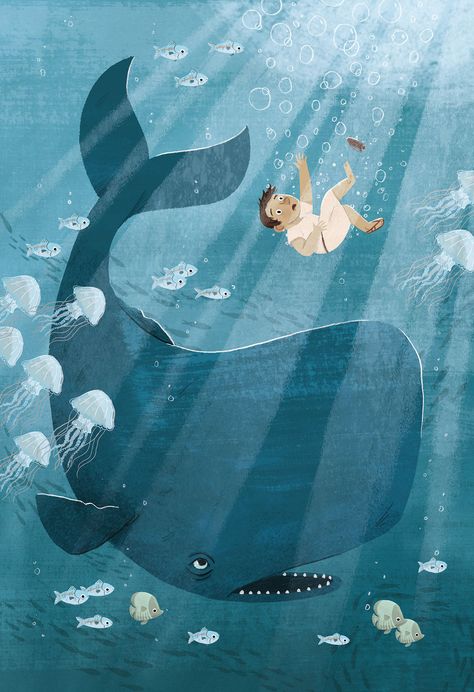 Jonah Bible Story | Illustration By Patrick Corrigan Jonah Bible Story, Jonah Bible, School Wall Art Ideas, Thought Wallpaper, Cold December, Christian Childrens Books, Story Illustration, Christian Illustration, Cheshire England