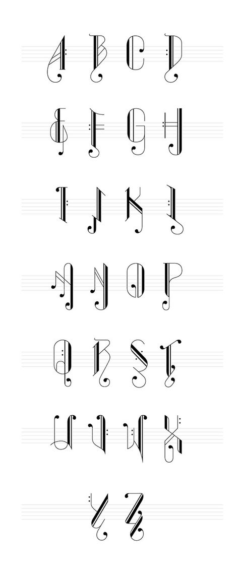 Alfabet Font, Music Letters, Fonts For Tattoos, Lettering Styles Alphabet, Writing Fonts, Fun Fonts, 타이포그래피 포스터 디자인, Fonts Handwriting, Men Tattoos