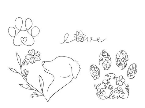 A drawing of a heart with the words love | Premium Psd #Freepik #psd #animals #paws #love-symbol #dog-paws Paw Print Line Drawing, Animal Paws Drawing, Paw Doodle, Paw Sketch, Drawing Of A Heart, Love Heart Drawing, Dog Paw Drawing, Paw Drawing, Flash Ideas